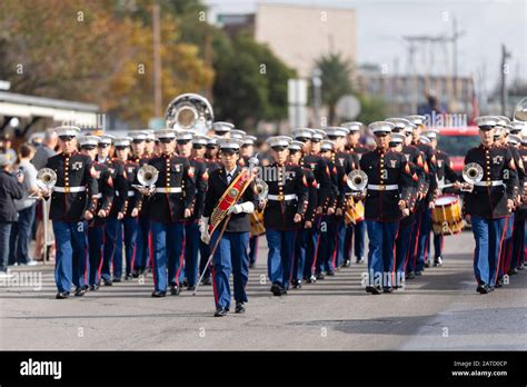 New Orleans Louisiana Usa November 30 2019 Bayou Classic Parade Members Of The United