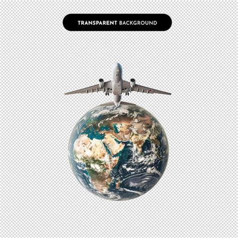 Premium Psd Globe With Plan Isolated On Transparent Background