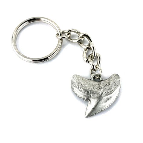 Shark Tooth Keychain Shark Tooth Key Ring Tiger Shark Tooth Keychain