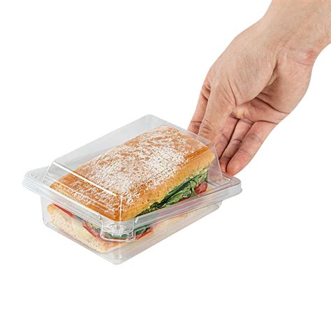 Tamper Tek Rectangle Clear Plastic Sandwich Container With Lid Tamper Evident 6 X 4 12 X