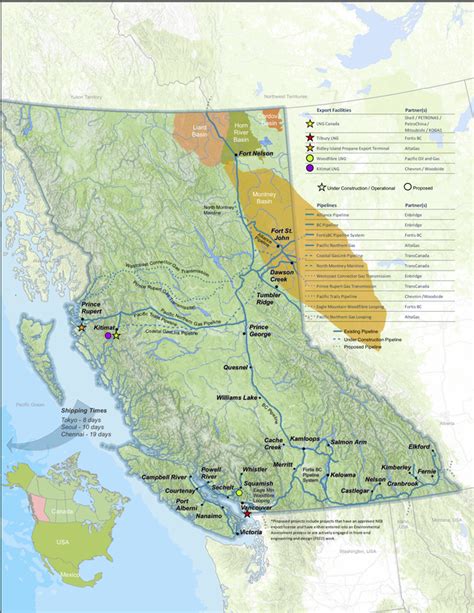 Map Of Current LNG Projects In British Columbia GUARDIAN