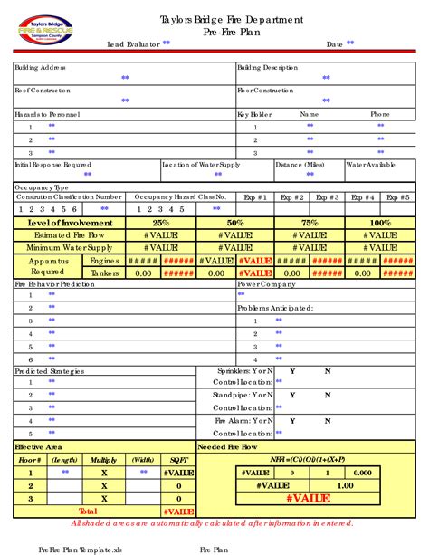 Printable Fire Department Pre Plan Template Printable Templates