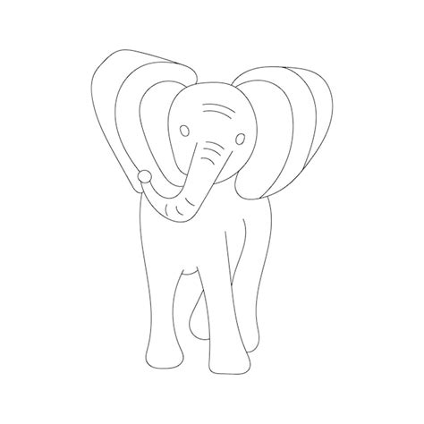 Dessin D une Ligne D éléphant Avec Des Pages à Colorier Vecteur Premium