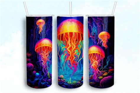 Colors Jellyfish Oz Skinny Tumbler Graphic By Mastenic Creative Fabrica