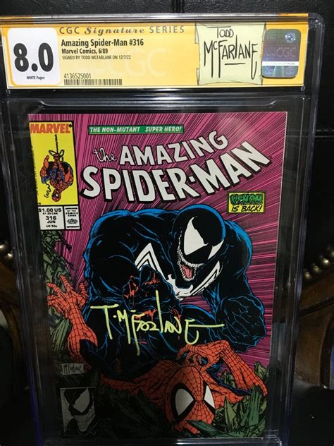 AMAZING SPIDERMAN 316 CGC 8 0 Venom SS Signed McFarlane Newsstand