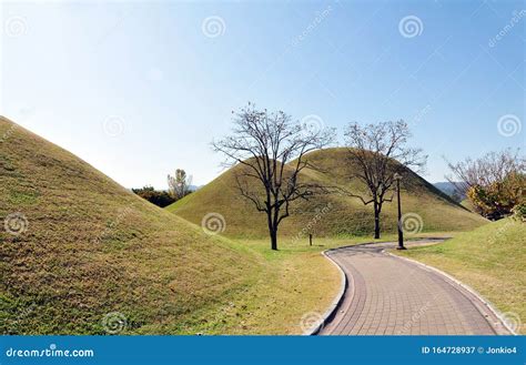 Royal Tombs In Daereungwon Tomb Complex Gyeongju South Korea Stock