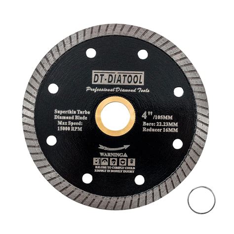 DT DIATOOL Diamond Tile Saw Blade 4 Inch Porcelain Cutting Disc Arbor 7