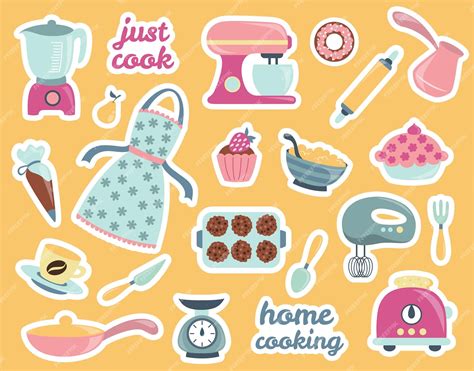 Premium Vector Bakery Stickers Set