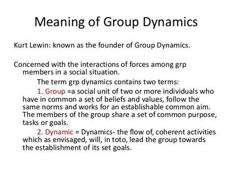 Group dynamics