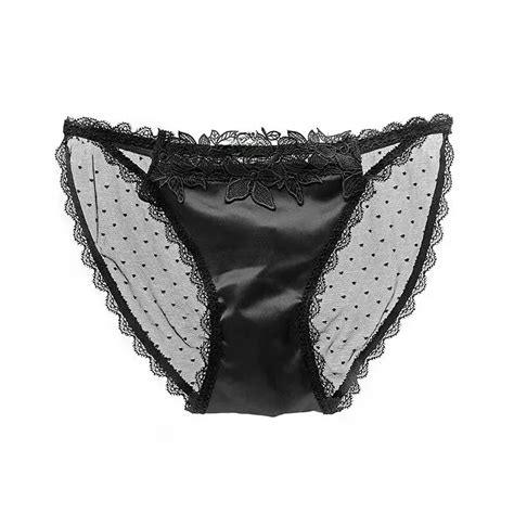 Sexy Lace Mesh Breathable Women Triangle Panties Low Waist High Crotch