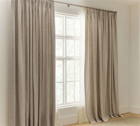 Open Box Emery Linen Pinch Pleat Blackout Curtain Pottery Barn