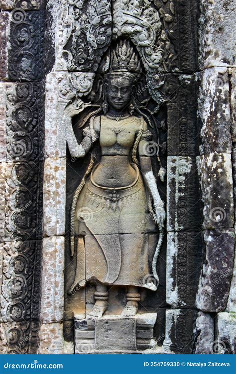 Apsaras On A Wall Near The Center Of Cambodia S Angkor Wat Templ