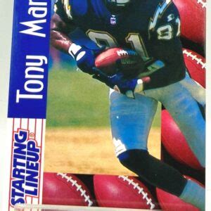 Vintage Kenner Slu Trading Card Tony Martin Nfl Chargers