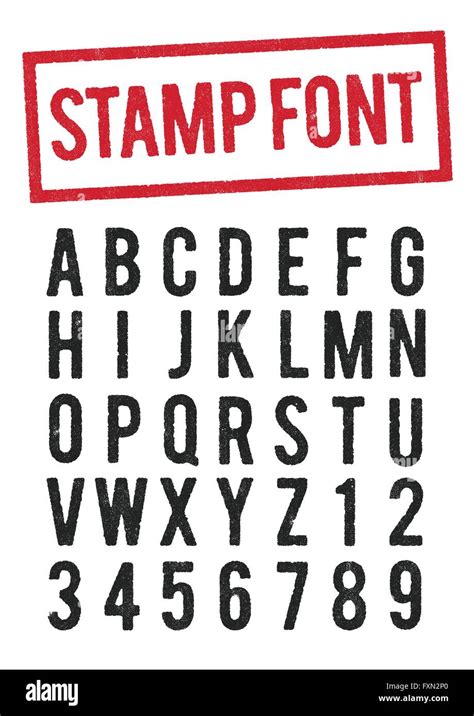 Stamp Font Stock Vector Images Alamy