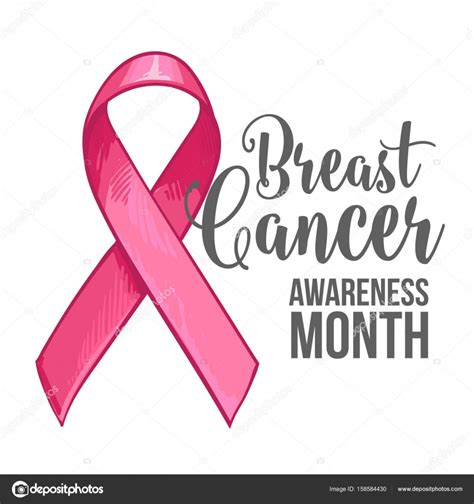 Breast Cancer Awareness Month Banner Poster Template With Pink Ribbon