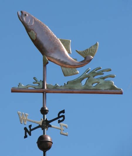 Trout Weathervane Leaping V2 West Coast Weather Vanes