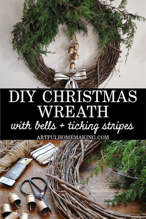 DIY Christmas Wreath with Bells - Artful Homemaking