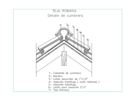 Dettaglio Cresta Piastrelle Romane In AutoCAD Libreria CAD