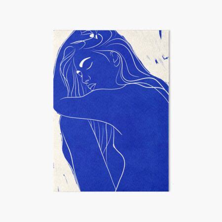 Electric Blue Abstract Nude Woman Nude Figure Art Art Board Print