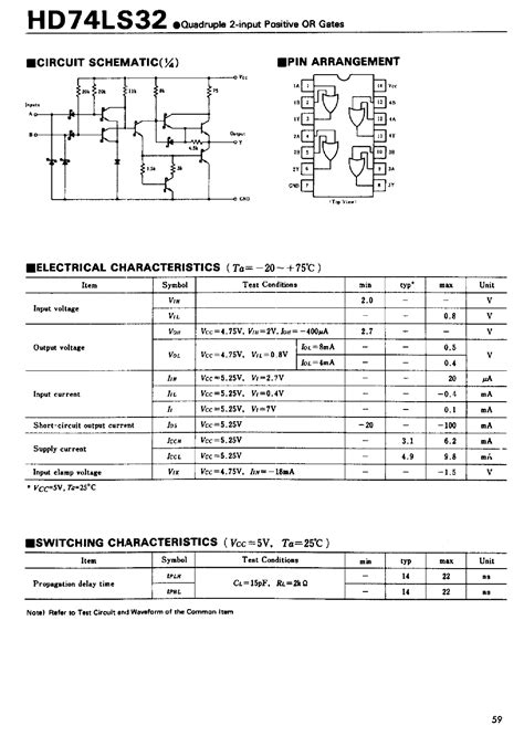 Ls Datasheet Pdf Pinout Quadruple Input Positive Or Gates