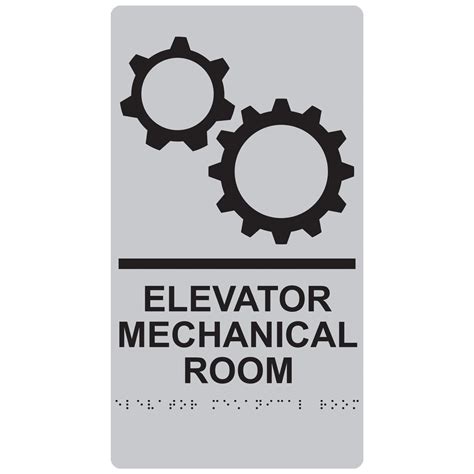 Ada Elevator Mechanical Room Braille Sign Rre 935blkonslvr Wayfinding