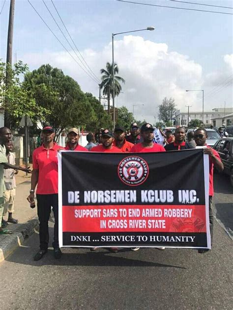 Norsemen Confraternity Members Protest In Support Of Sars In Cross