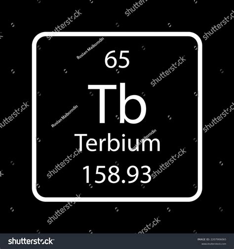 Terbium Symbol Chemical Element Periodic Table Stock Vector Royalty