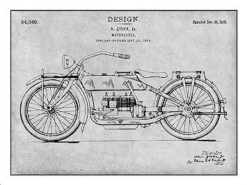 Amazon Studio 21 Graphix 1919 Harley Davidson Motorcycle Patent