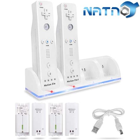 Charging Station for Wii Remotes, 4 in 1 Controller Charger Dock with 4 ...