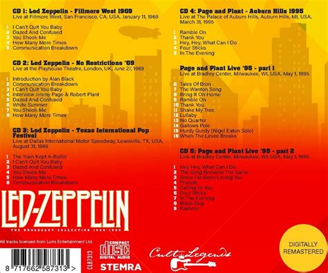 Led Zeppelin The Broadcast Collection 1969 1995 5 CD Box Set