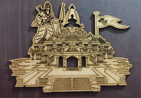 Pine Mdf Natural Polish Ayodhya Ram Mandir Model For Worship At Rs