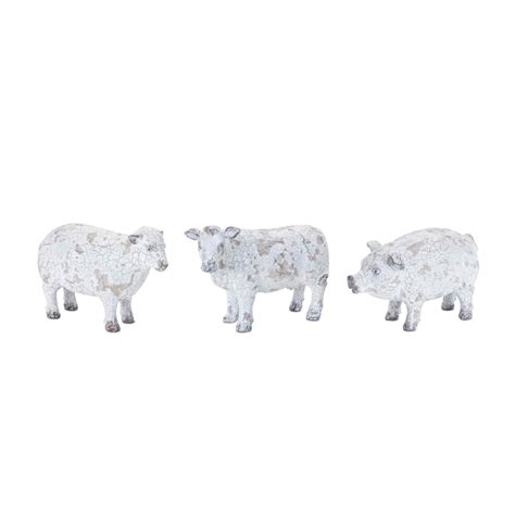 Melrose Distressed Farm Animal Tabletop Figurines 575 Set Of 3