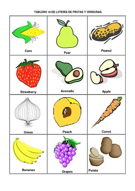 Imagenes De Frutas Para Colorear Con Nombres En Ingles Paginas Images