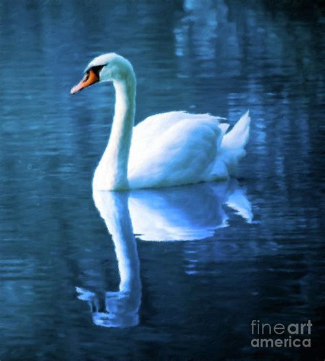 Blue Swan Painting By Esoterica Art Agency Fine Art America