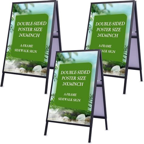 Kigley 3 Pack Outdoor A Frame Sidewalk Sign 24x36 Inch