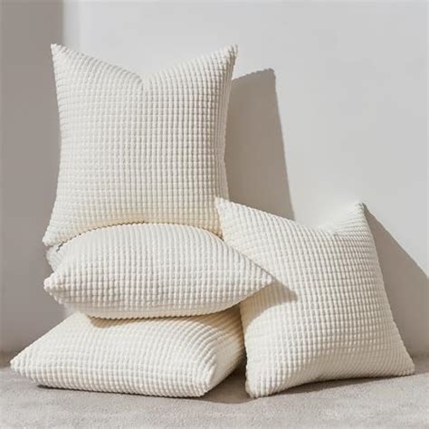 Amazon Topfinel Cream White Decorative Throw Pillow Covers 18x18