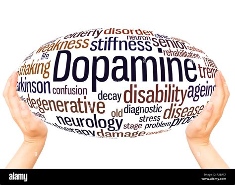 Dopamine Word Cloud Hand Sphere Concept On White Background Stock Photo