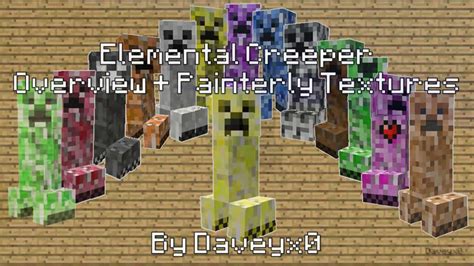 Minecraft Elemental Creepers Mod Overview Painterly Textures YouTube