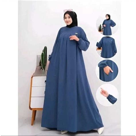 Jual Gamis Aufa Dress Polos Premium Busui Jumbo Size M L Xl Xxl