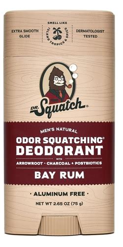 Dr Squatch Mens Natural Deodorant Stick Aluminum Free Bay Rum 2 65