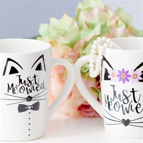 Couples Just Meowied Mug Just Married Cat Lover Mug Bride Etsy