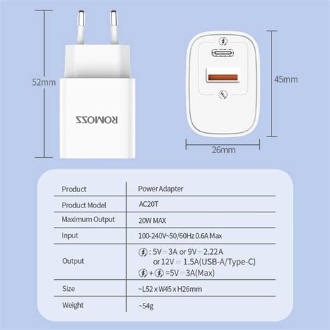 Buy Romoss Ac T Quick Charge Usb Type C Charger W Qc Pd Fast