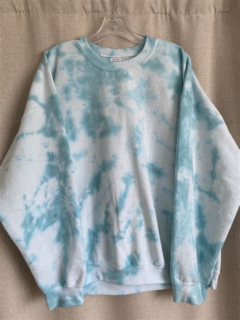 Oversized Vintage Tie Dye Crewnecksweatshirts In Lightaquateal Blue