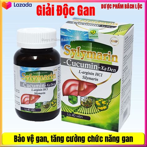 Viên Uống Thải Độc Gan Sylymarin Curcumin Xạ Đen Hỗ Trợ Mát Gan Giải