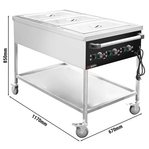 Bain Marie Thermowagen 3x GN 1 1 Beckentemperatur Getrennt Regelbar