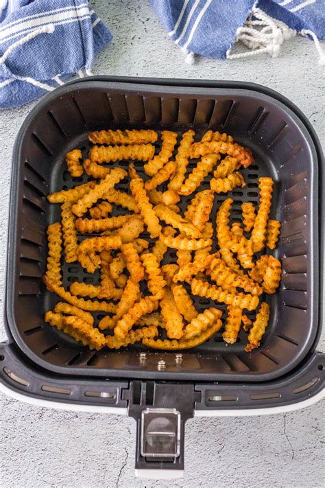 Frozen Crinkle Fries In Air Fryer Fork To Spoon