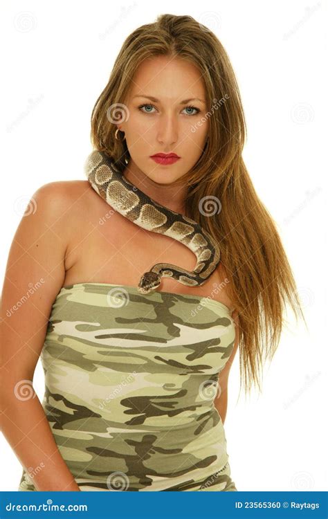 Woman Snake Stock Photo 55960170
