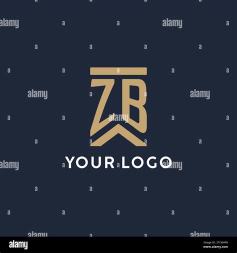 Zb Initial Monogram Logo Design In A Rectangular Style With Curved Side