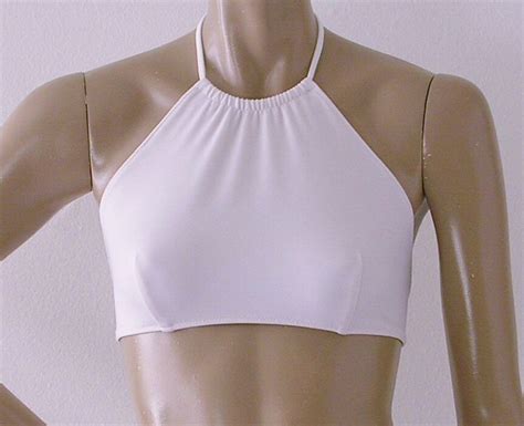 High Neck Halter Bikini Top And Full Coverage Bikini Bottom In Etsy
