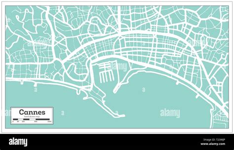 Cannes France City Map In Retro Style Outline Map Vector Illustration